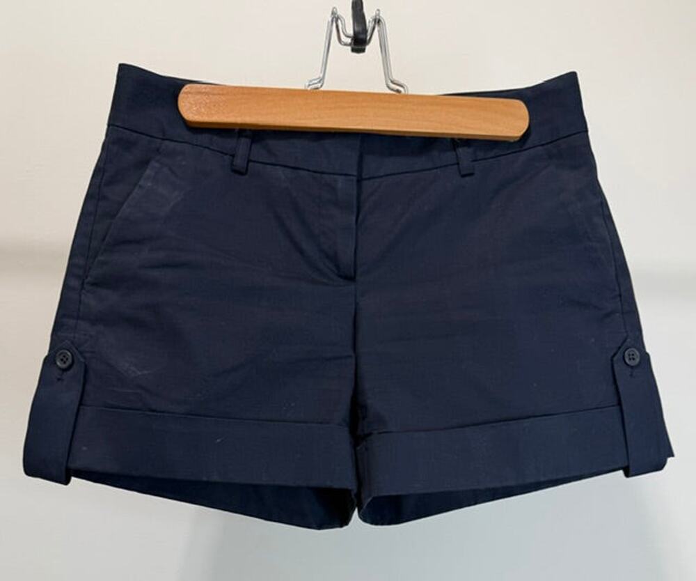 Theory Women's Navy Tailored Shorts – Wide Cuff, Sz2